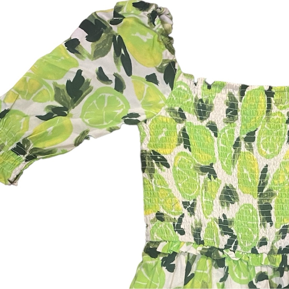 Steve Madden Lime & Leaf Print Off-Shoulder Midi Dress - Picture 5 of 12